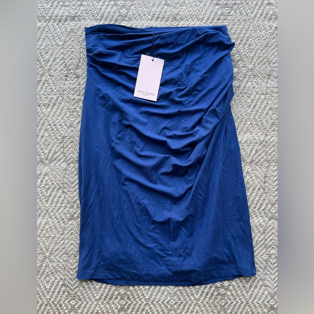 M.M.LaFleur Soho 2.0 Pencil Skirt Blue Regent Ruched‎ Stretch Career NWT